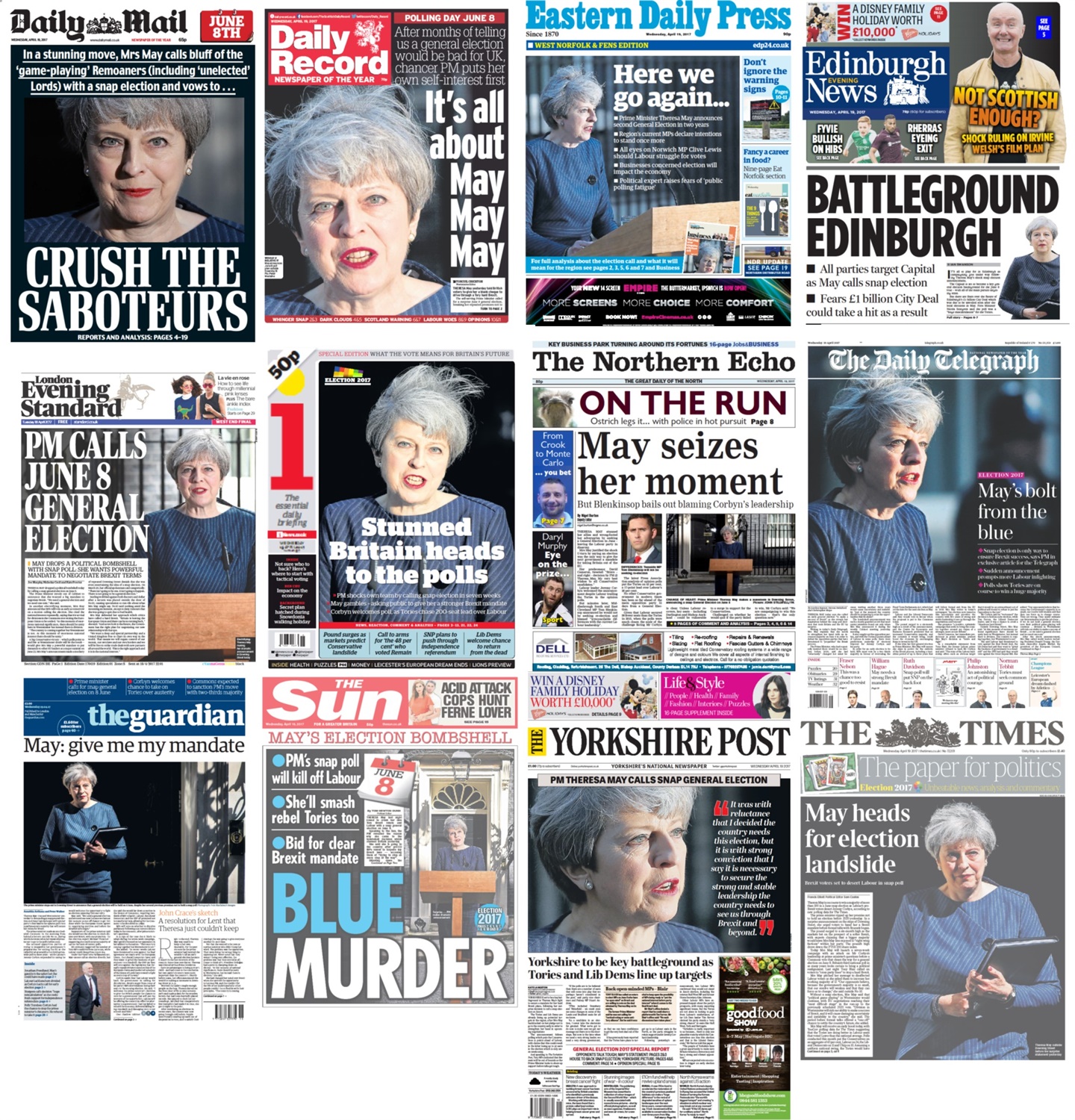 Election Front Pages